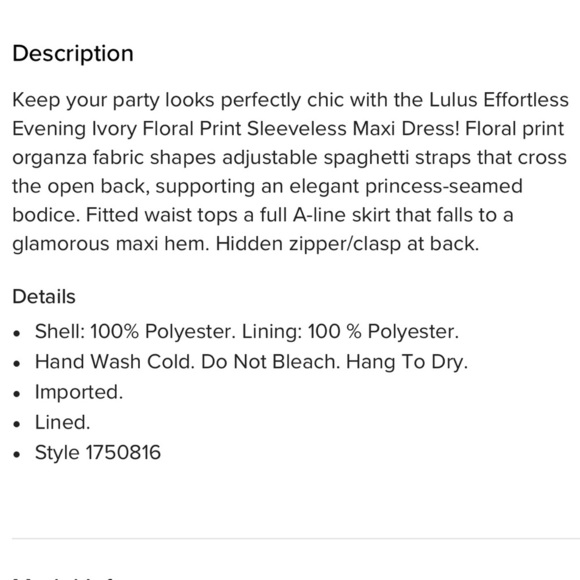 Lulus Ivory Floral Organza Maxi Dress Size XL New With Tags! - Picture 7 of 9